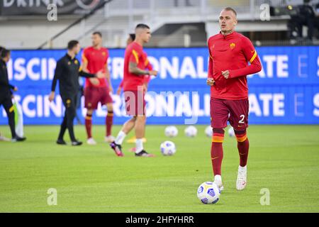 Fabio Rossi/AS Roma/Lapresse 23/05/2021 la Spezia (Italie) Sport Soccer Spezia-Roma Ligue italienne de football série A Tim 2020/2021 - Stadio Comunale Alberto Picco dans le pic: Karsdorp Banque D'Images