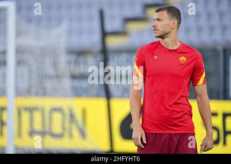 Fabio Rossi/AS Roma/Lapresse 23/05/2021 la Spezia (Italie) Sport Soccer Spezia-Roma Ligue italienne de football série A Tim 2020/2021 - Stadio Comunale Alberto Picco dans la photo: Dzeko Banque D'Images