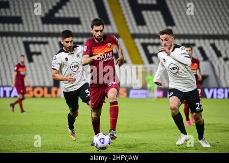 Fabio Rossi/AS Roma/Lapresse 23/05/2021 la Spezia (Italie) Sport Soccer Spezia-Roma Ligue italienne de football série A Tim 2020/2021 - Stadio Comunale Alberto Picco dans le pic: Javier Pastore Banque D'Images