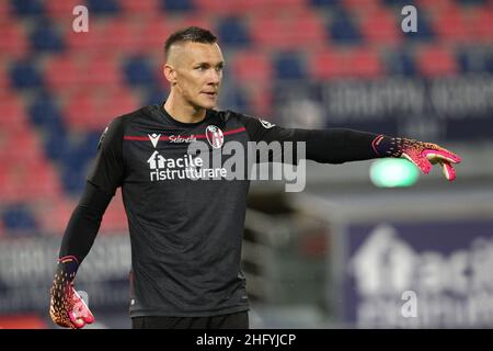 Michele Nucci/Lapresse 23 mai 2021 Bologna, Italie sport - football Bologna F.C. vs Juventus football Club - Championnat italien de football League A TIM 2020/2021 - Renato Dall'Ara Stadium in the pic: Luckasz Skorupski (Bologna F.C.) Banque D'Images