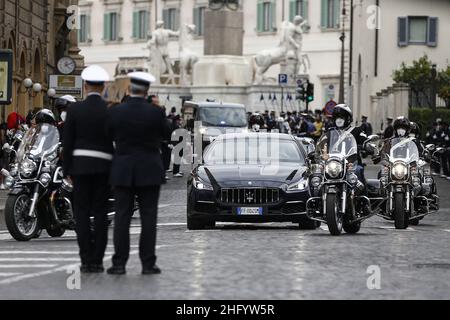 Cecilia Fabiano/ Lapresse 02 juin 2021 Roma (Italie) Actualités République Journée dans le pic: La voiture du président Sergio Mattarella Banque D'Images