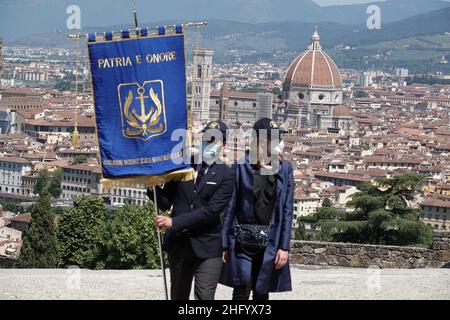 Gianluca Moggi/Nouvelle photo de presse/Actualités de Lapresse 4 juin 2021 - Florence, Italie funérailles du duc Amedeo d’Aoste à la basilique San Miniato al Monte dans le pic: Un moment de la cérémonie Banque D'Images