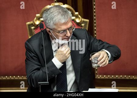 Roberto Monaldo / Lapresse 24-06-2021 Rome (Italie) Sénat - heure des questions sur le pic Daniele Franco Banque D'Images