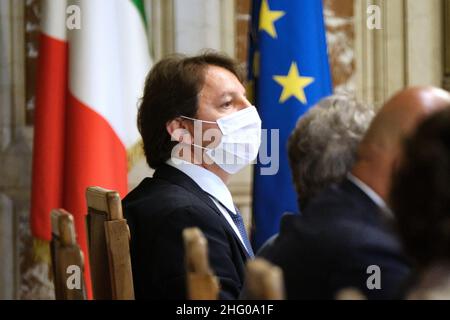 Mauro Scrobogna /Lapresse 12 juillet 2021 Rome, Italie politique Chambre des députés - Rapport annuel 2021 de l'INPS sur la photo : Pasquale Tridico, présidente de l'INPS Banque D'Images