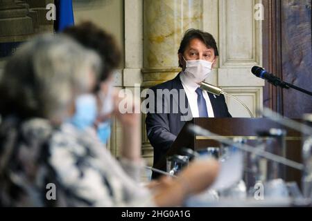 Mauro Scrobogna /Lapresse 12 juillet 2021 Rome, Italie politique Chambre des députés - Rapport annuel 2021 de l'INPS sur la photo : Pasquale Tridico, présidente de l'INPS Banque D'Images