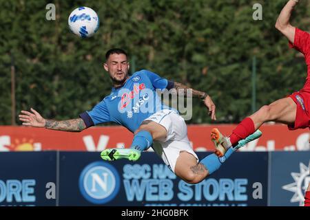 Lapresse 18 juillet 2021 Dimaro Folgarida, Italie match d'été amical SSC Napoli vs Bassa Anaunia dans le pic: Eljif Elmas (SSC Napoli) Banque D'Images