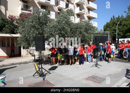 Foto Alberto Lo Bianco/Lapresse cronaca 19 Luglio 2021 - Palermo Strage di via d'Amelio, il ricordo nel 29° anniversario Nella Foto Panoramica di via d'Amelio 29 anni dopo la strate 22 Banque D'Images