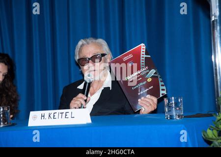 Foto Matteo Rasero/Lapresse 22 Luglio 2021 - Santa Margherita di Pula, Italia Spittacolo tournage Italie Festival Sardegna 2021 - 4a edizione Conferenza stampa di presentazione Nella foto:Harvey Keitel photo Matteo Rasero/Lapresse 22 juillet 2020 - Santa Margherita di Pula, Italie film de divertissement Italie Festival de la Sardaigne 2021 - édition 4th Conférence de presse dans le cadre du pic: Harvey Keitel Banque D'Images