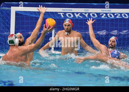 GIAN Mattia d'Alberto / Lapresse 02 août 2021 Tokyo Tokyo Jeux Olympiques 2020 Waterpolo dans le pic: Le jeu Banque D'Images