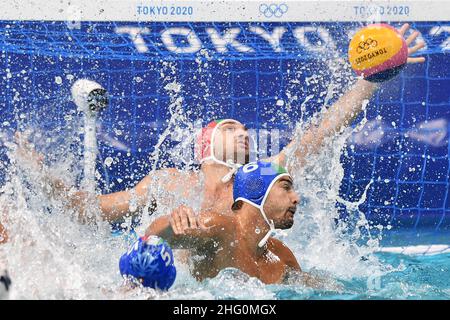 GIAN Mattia d'Alberto / Lapresse 02 août 2021 Tokyo Tokyo Jeux Olympiques 2020 Waterpolo dans le pic: Le jeu Banque D'Images