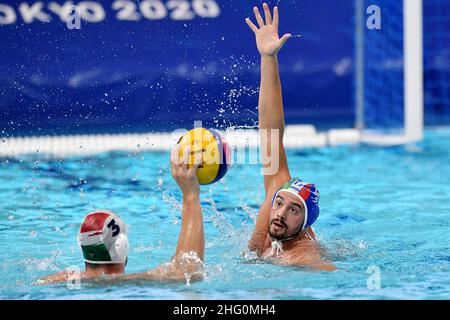 GIAN Mattia d'Alberto / Lapresse 02 août 2021 Tokyo Tokyo Jeux Olympiques 2020 Waterpolo dans le pic: Le jeu Banque D'Images