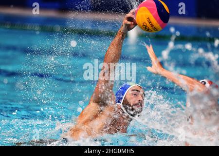 GIAN Mattia d'Alberto / Lapresse 02 août 2021 Tokyo Tokyo Jeux Olympiques 2020 Waterpolo dans le pic: Le jeu Banque D'Images