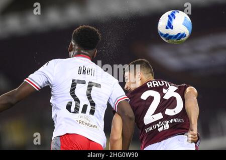 Lapresse - Fabio Ferrari 15 août 2021 Turin, Italie sport de football EXCLUSIF TORINO FC Torino FC vs Cremonese - Italie TIM Cup 2021/2022 - Premier tour - stade 'Olimpico Grande Torino'.Dans la photo: Rauti Banque D'Images