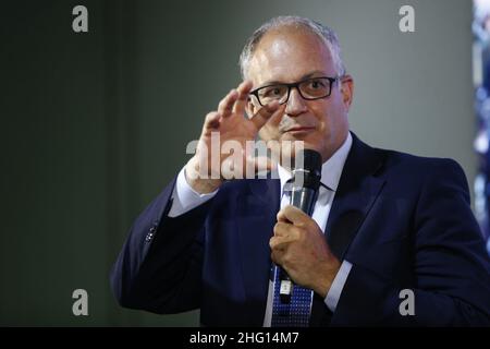 Cecilia Fabiano/ Lapresse 02 septembre 2021 Rome (Italie) Actualités : Ada Colau, Roberto Gualtieri et Francesca Bria présentent le plan de la ville du centre-gauche dans le pic : Roberto Gualtieri Banque D'Images