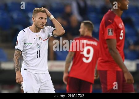 Lapresse - Fabio Ferrari septembre 05 2021 Bâle, Suisse football Italie contre Suisse - Qatar qualifications de la coupe du monde - Stade St. Jakob-Park de Bâle dans le pic:immobile Banque D'Images