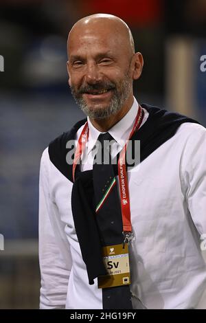 Lapresse - Fabio Ferrari septembre 05 2021 Bâle, Suisse football Italie contre Suisse - Qatar qualifications de la coupe du monde - Stade St. Jakob-Park de Bâle dans le pic:Vialli Banque D'Images