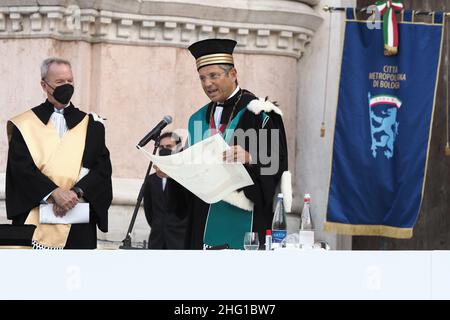 Michele Nucci/Lapresse septembre 2021 - Bologna, Italie cérémonie d'information remise des diplômes aux étudiants de BBS Bologna Business School et du diplôme honorifique à Eric Schmidt ancien PDG de Google Banque D'Images