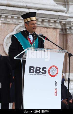 Michele Nucci/Lapresse septembre 2021 - Bologna, Italie cérémonie d'information remise des diplômes aux étudiants de BBS Bologna Business School et du diplôme honorifique à Eric Schmidt ancien PDG de Google Banque D'Images