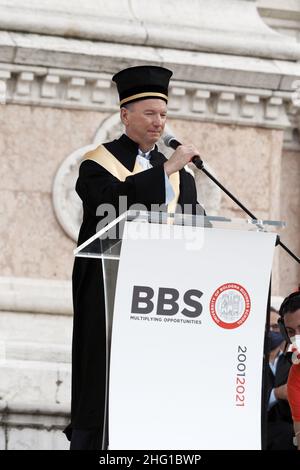 Michele Nucci/Lapresse septembre 2021 - Bologna, Italie cérémonie d'information remise des diplômes aux étudiants de BBS Bologna Business School et du diplôme honorifique à Eric Schmidt ancien PDG de Google Banque D'Images