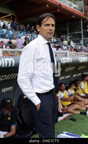 Lapresse - Tano Pecoraro 12 septembre 2021 City Genova - (Italie) Sport Soccer Sampdoria vs Inter Italian football Championship League A TIM 2021/2022 - "Luigi Ferraris" Stadium dans le pic: inzaghi simone Banque D'Images