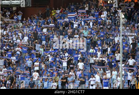 Lapresse - Tano Pecoraro 12 septembre 2021 City Genova - (Italie) Sport Soccer Sampdoria vs Inter Italian football Championship League A TIM 2021/2022 - "Luigi Ferraris" Stadium dans le pic: tifosi sampdoria Banque D'Images