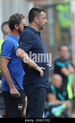 Lapresse - Tano Pecoraro 12 septembre 2021 City Genova - (Italie) Sport Soccer Sampdoria vs Inter Italian football Championship League A TIM 2021/2022 - "Luigi Ferraris" Stadium dans le pic: d'aversa roberto Banque D'Images