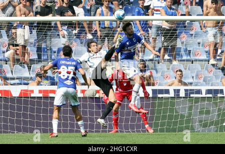 Lapresse - Tano Pecoraro 12 septembre 2021 City Genova - (Italie) Sport Soccer Sampdoria vs Inter-Italian football Championship League A TIM 2021/2022 - "Luigi Ferraris" Stade dans le pic: Darmian, bereszynski Banque D'Images