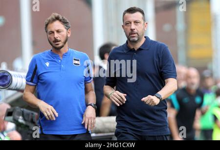 Lapresse - Tano Pecoraro 12 septembre 2021 City Genova - (Italie) Sport Soccer Sampdoria vs Inter Italian football Championship League A TIM 2021/2022 - "Luigi Ferraris" Stadium dans le pic: d'aversa roberto Banque D'Images