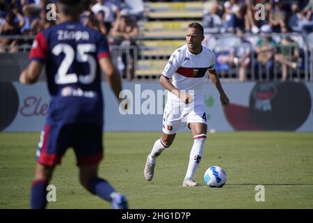 Lapresse/Alessandro Tocco 12 septembre 2021 Cagliari (Italie) Sport Soccer Cagliari Calcio vs Genoa FC League A TIM 2021/2022 "Unipol Domus" Stadium&#xA0; sur la photo: Domenico Criscito Banque D'Images