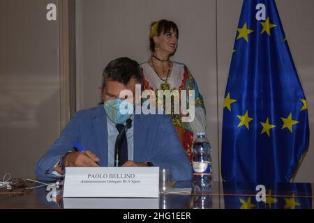 Foto Francesco Militello Mirto/Lapresse 16 settembre 2021 Palerme, ItaliaSport Ciclismo Presso Palazzo d&#x2019;Orléans, sede della Presidenza della Regione Siciliana, &#XE8; stato presito il Giro di Sicilia 2021.Nella foto :l&#x2019;Amministratore Delegato di RCS Sport, Paolo BellinoPhoto Francesco Militello Mirto/Lapresse 16 septembre 2021 Palerme, Italie Sport Cycling Conférence de presse pour 'il Giro di Sicilia 2021' au Palazzo d'Orléans.Sur la photo: RCS Sport, Paolo Bellino Banque D'Images