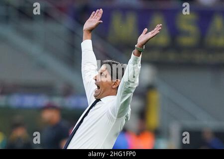 Spada/Lapresse 18 septembre 2021 - Milan,Italie Sport, Soccer Inter vs Bologne - Italien Serie A football Championship 2021/2022 - San Siro Stadium sur la photo: Simone Inzaghi Banque D'Images