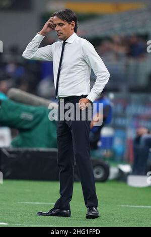 Spada/Lapresse 18 septembre 2021 - Milan,Italie Sport, Soccer Inter vs Bologne - Italien Serie A football Championship 2021/2022 - San Siro Stadium sur la photo: Simone Inzaghi Banque D'Images