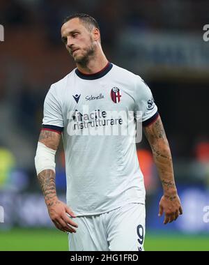 Spada/Lapresse 18 septembre 2021 - Milan,Italie Sport, Soccer Inter vs Bologne - Italien Serie A football Championship 2021/2022 - San Siro Stadium sur la photo: Marko Arnautovic Banque D'Images