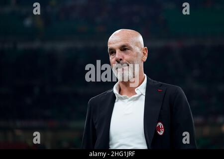 Spada/Lapresse 22 septembre 2021 - Milan,Italie Sport, Soccer AC Milan vs Venezia - Italien Serie A football Championship 2021/2022 - San Siro Stadium sur la photo: Stefano Pioli Banque D'Images