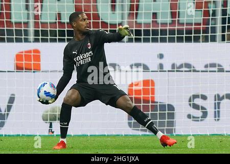 Spada/Lapresse 22 septembre 2021 - Milan,Italie Sport, Soccer AC Milan vs Venezia - Italien Serie A football Championship 2021/2022 - San Siro Stadium sur la photo: Mike Maignan Banque D'Images