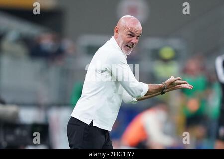 Spada/Lapresse 22 septembre 2021 - Milan,Italie Sport, Soccer AC Milan vs Venezia - Italien Serie A football Championship 2021/2022 - San Siro Stadium sur la photo :Stefano Pioli Banque D'Images