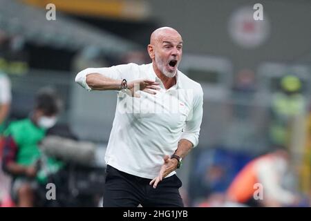 Spada/Lapresse 22 septembre 2021 - Milan,Italie Sport, Soccer AC Milan vs Venezia - Italien Serie A football Championship 2021/2022 - San Siro Stadium sur la photo :Stefano Pioli Banque D'Images