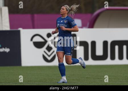 DURHAM, Royaume-Uni JAN 16th Becky Salicki de Durham Women lors du match de championnat féminin de la FA entre Durham Women FC et Crystal Palace au château de Maiden, Durham City, le dimanche 16th janvier 2022.(Credit: Mark Fletcher | MI News) Credit: MI News & Sport /Alay Live News Banque D'Images