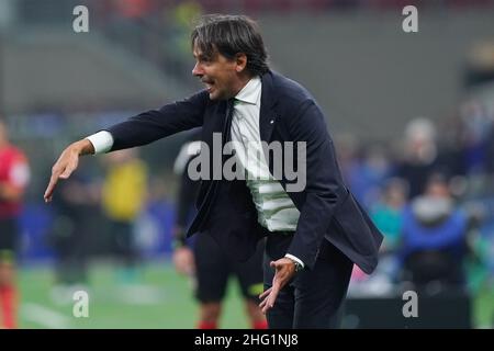 Spada/Lapresse 25 septembre 2021 - Milan, Italie Sport, Soccer Inter vs Atalanta - Italien série A football Championship 2021/2022 - San Siro Stadium dans la photo Simone Inzaghi Banque D'Images