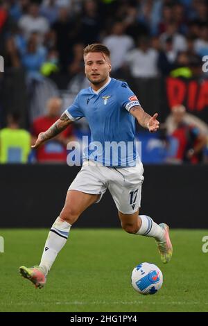 Alfredo Falcone / Lapresse 26 septembre 2021 Rome, Italie Sport Soccer Lazio - Roma - Championnat italien de football League A 2021/2022 - Stade olympique de Rome dans le pic: Ciro immobile Banque D'Images