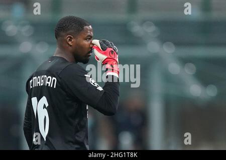 Spada/Lapresse 28 septembre 2021 - Milan ,Italie Sport, Soccer Milan vs Atletico Madrid - Champions League 2021/2022 sur la photo : Mike Maignan Banque D'Images