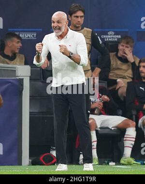 Spada/Lapresse 28 septembre 2021 - Milan ,Italie Sport, Soccer Milan vs Atletico Madrid - Champions League 2021/2022 sur la photo : Stefano Pioli Banque D'Images