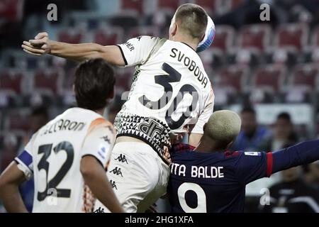 Lapresse/Alessandro Tocco 1 octobre 2021 Cagliari (Italie) Sport Soccer Cagliari Calcio vs Venezia FC League A TIM 2021/2022 "Unipol Domus" Stadium&#xA0; sur la photo: Michael Svoboda (Venezia FC); Banque D'Images