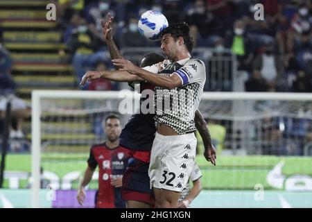 Lapresse/Alessandro Tocco 1 octobre 2021 Cagliari (Italie) Sport Soccer Cagliari Calcio vs Venezia FC League A TIM 2021/2022 "Unipol Domus" Stadium&#xA0; sur la photo: Pietro Ceccaroni (Venezia FC); Banque D'Images