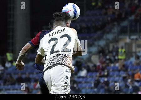 Lapresse/Alessandro Tocco 1 octobre 2021 Cagliari (Italie) Sport Soccer Cagliari Calcio vs Venezia FC League A TIM 2021/2022 "Unipol Domus" Stadium&#xA0; sur la photo: Tyronne Ebuehi (Venezia FC); Banque D'Images