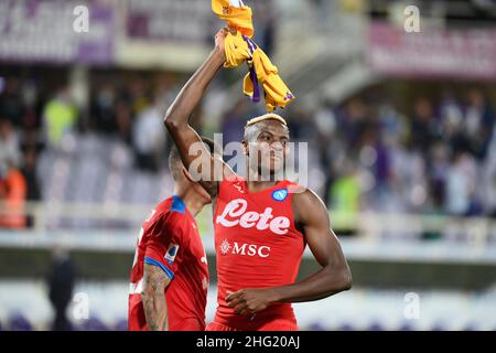 Foto Alfredo Falcone / LaPresse03 Ottobre 2021 Firenze, ItaliaSport CalcioFiorentina - Napoli - Campionato di Calcio série A 2021/2022 - Stadio Artemio Franchi di FirenzeNella foto:OsimhenPhoto Alfredo Falcone / LaPresseOctober 03, 2021 Florence, ItalySport SoccerFiorentina - Napoli - Ligue italienne de football A 2021/2022 - Stade Artemio Franchi de FlorenceDans le pic: Oimhen Banque D'Images