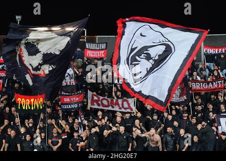 Spada/Lapresse 03 octobre 2021 - Bergame ,Italie Sport, Soccer Atalanta vs AC Milan - Italien Serie A football Championship 2021/2022 - Gewis Stadium dans la photo: Fans de Milan Banque D'Images