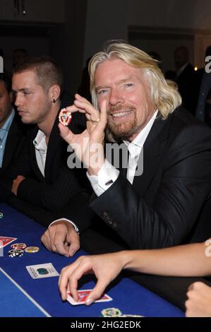 Richard Branson avec sa fille Holly et son fils Sam au gala de la Charité Virgin Games à Milan, en Italie Banque D'Images