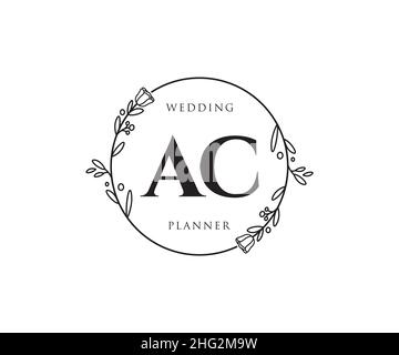 Logo AC féminin.Utilisable pour les logos nature, salon, Spa, cosmétique et Beauté.Elément de modèle de logo Flat Vector. Illustration de Vecteur