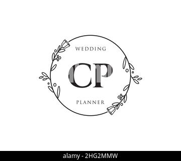 Logo CP féminin.Utilisable pour les logos nature, salon, Spa, cosmétique et Beauté.Elément de modèle de logo Flat Vector. Illustration de Vecteur